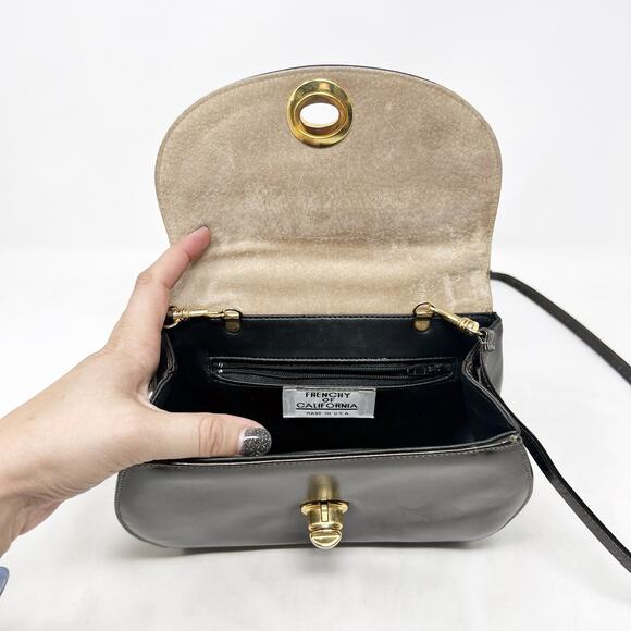 [Vintage] Frenchy of California Silver Metallic Turn Lock Retro Crossbody Bag - Picture 4 of 10